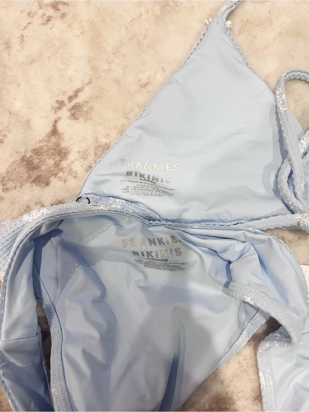 Frankies Bikinis Tia Waffle Triangle Bikini Set